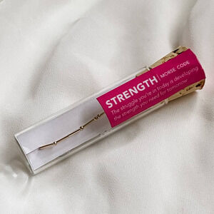 'Strength' Morse Code 14K Gold Necklace